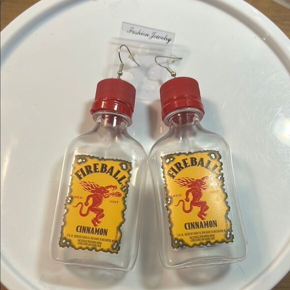 Fashion Jewelry Red Cap Bottle Earrings - Picture 1 of 2
